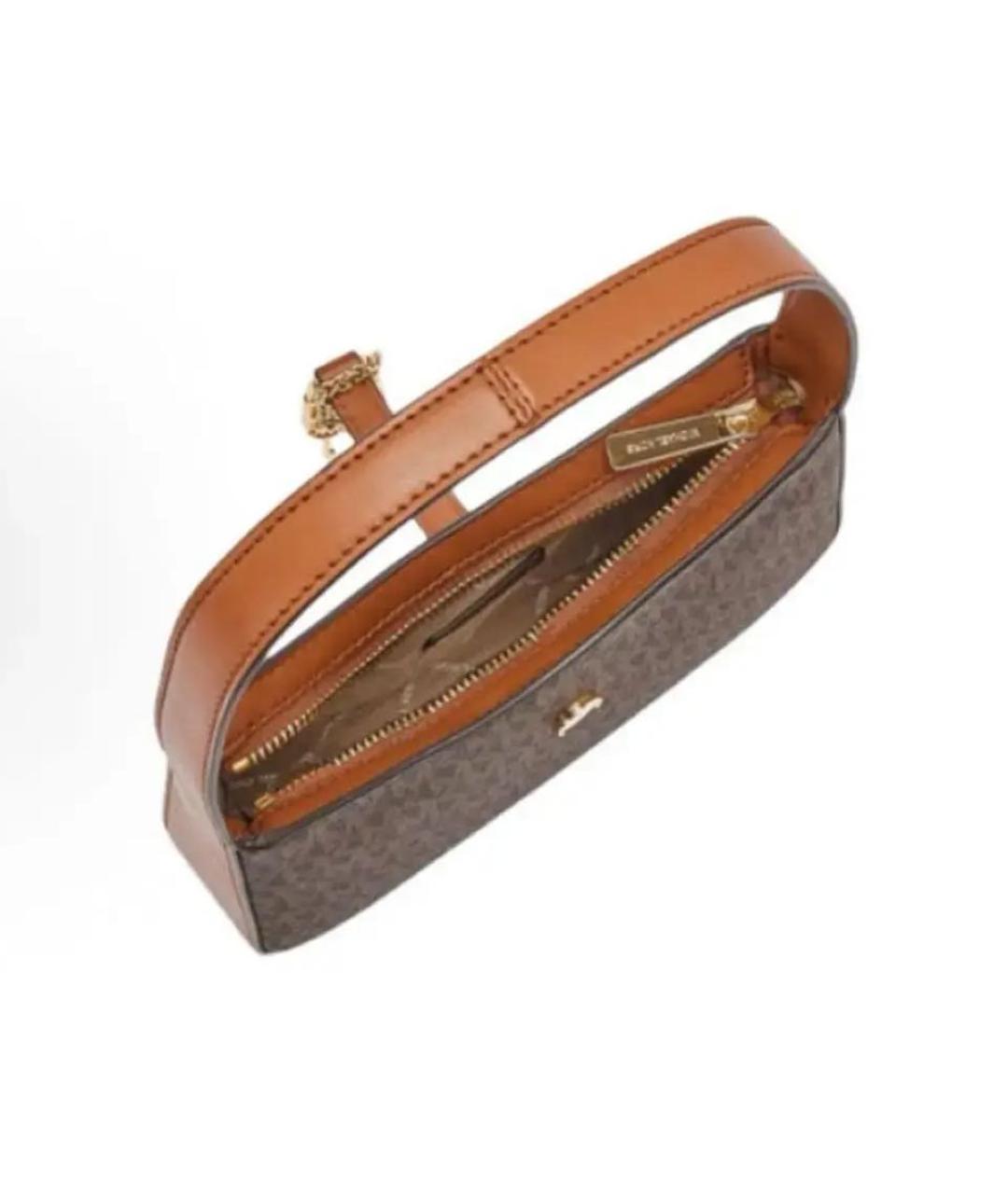 MICHAEL KORS Коричневая кожаная сумка через плечо, фото 3