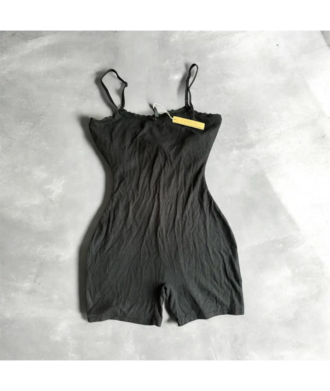 SKIMS Черный хлопковый комбинезон, фото 3