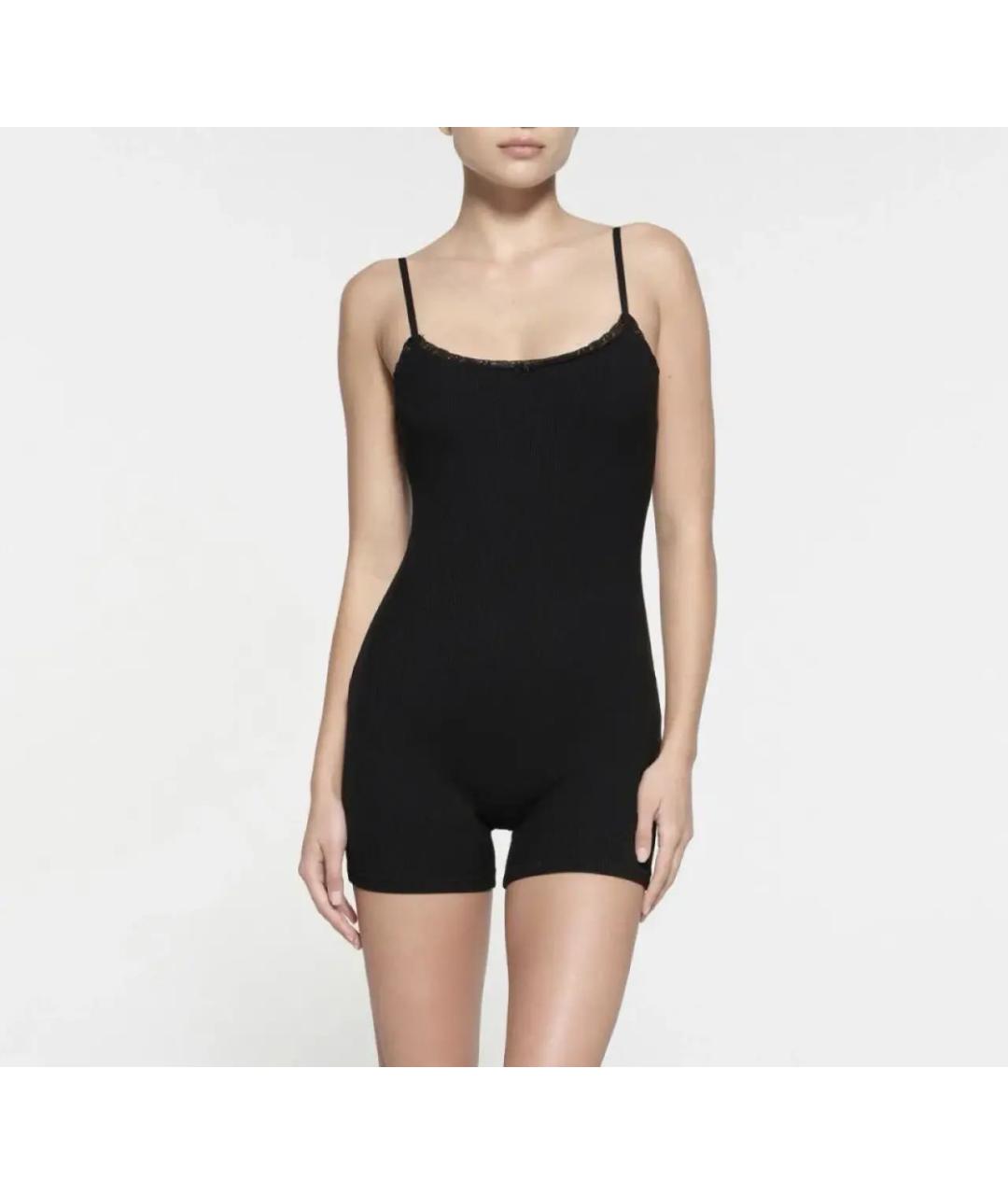 SKIMS Черный хлопковый комбинезон, фото 2