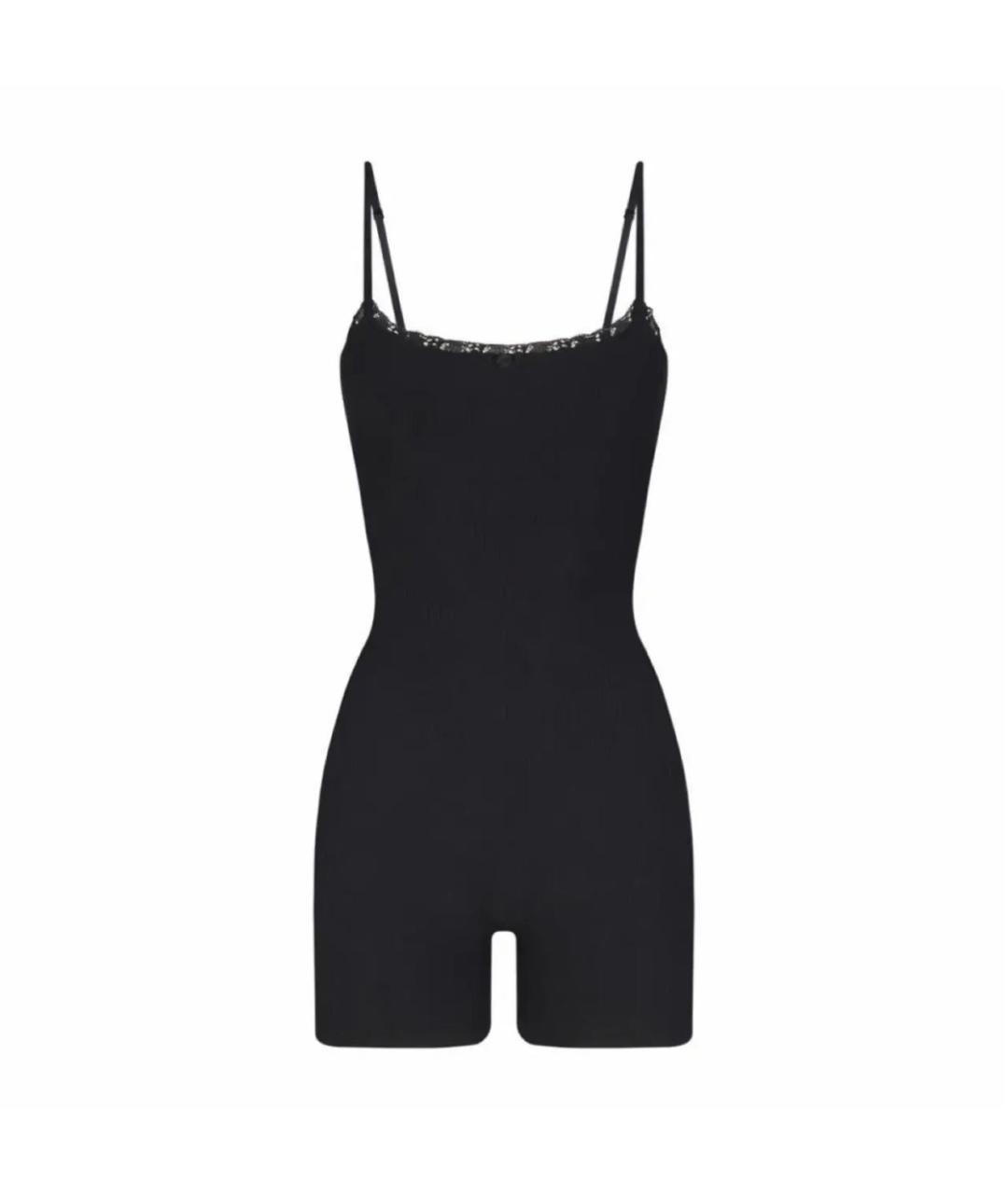 SKIMS Черный хлопковый комбинезон, фото 1