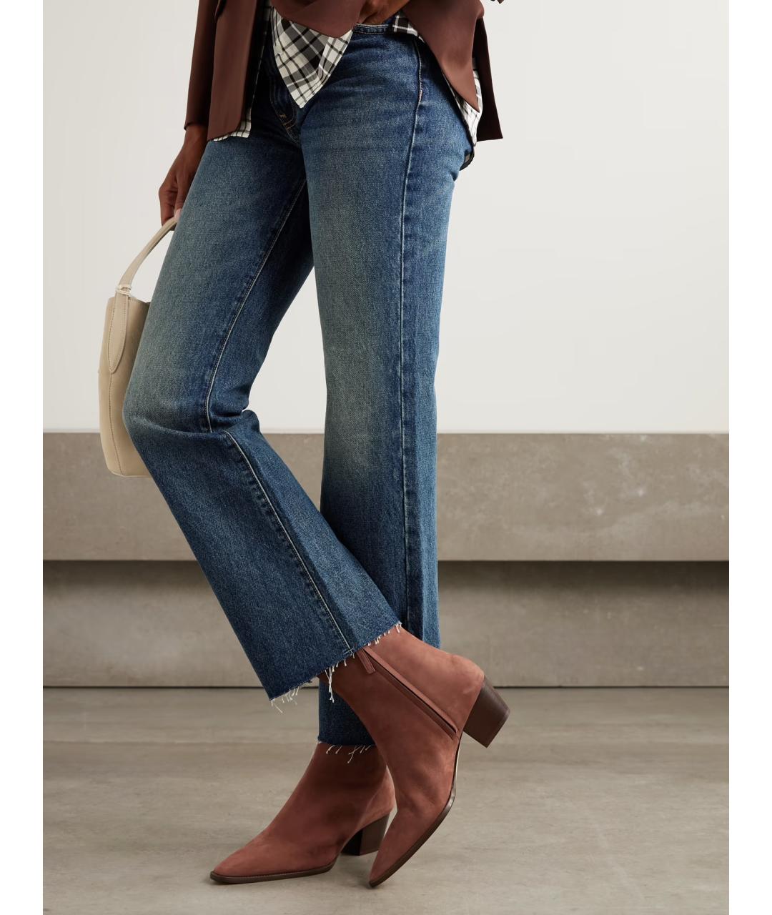 MANOLO BLAHNIK Коричневые нубуковые ботинки, фото 2