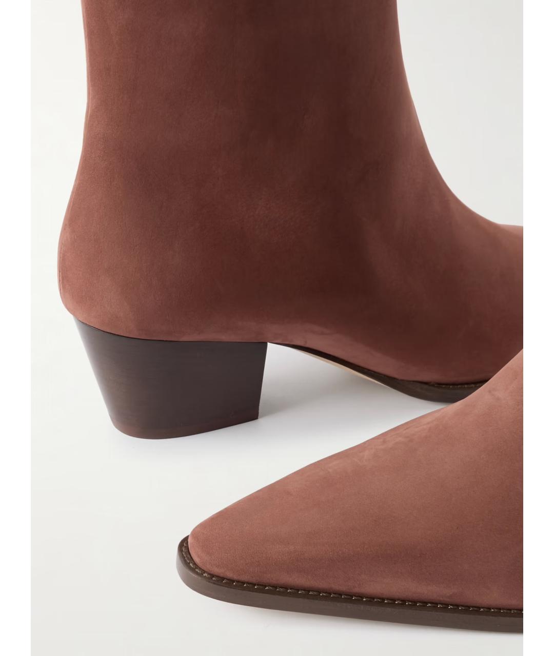 MANOLO BLAHNIK Коричневые нубуковые ботинки, фото 3