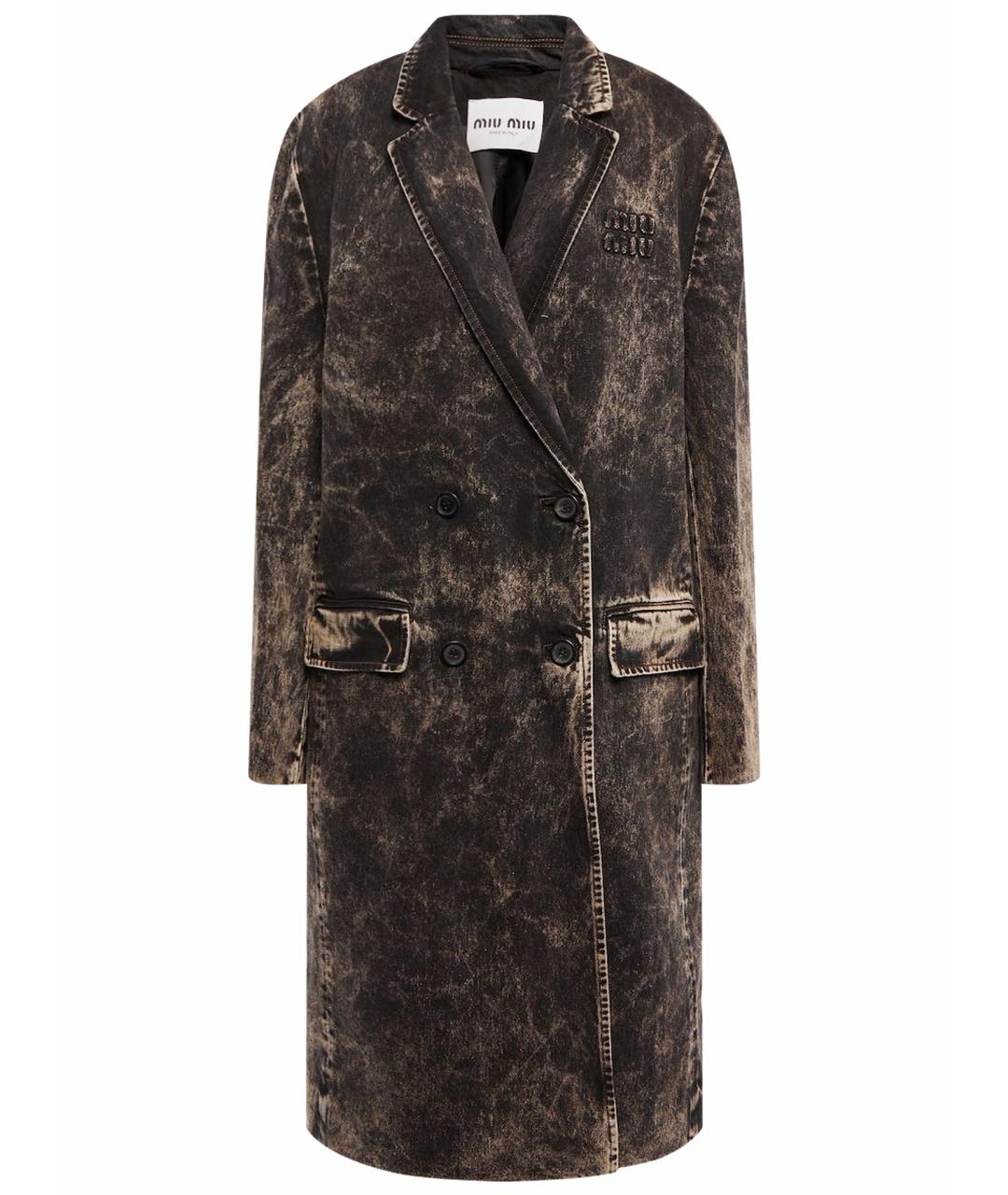 MIU MIU Хаки деним пальто, фото 1