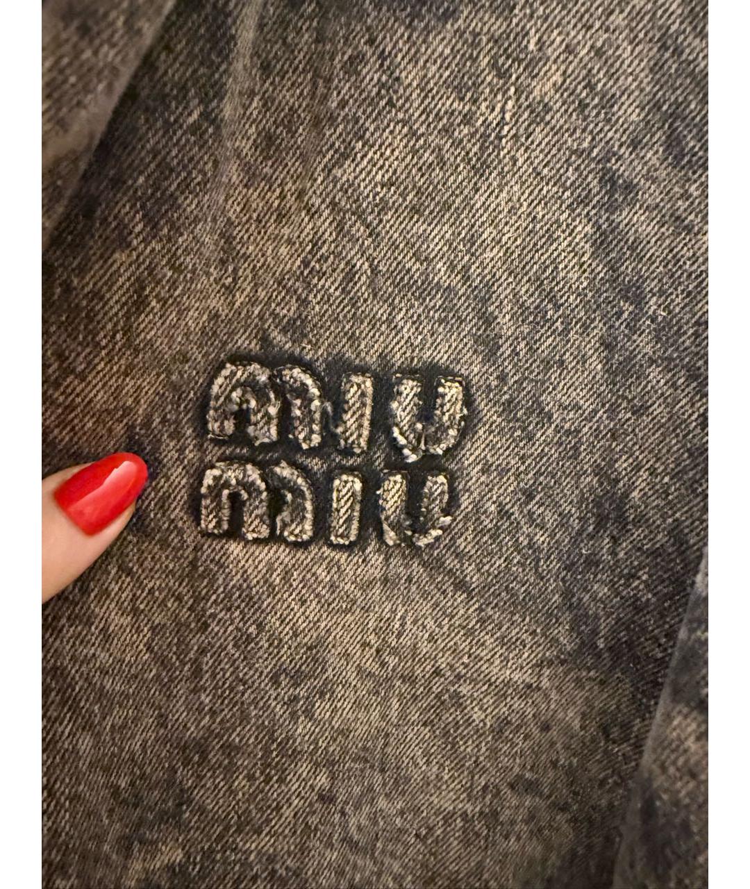 MIU MIU Хаки деним пальто, фото 4