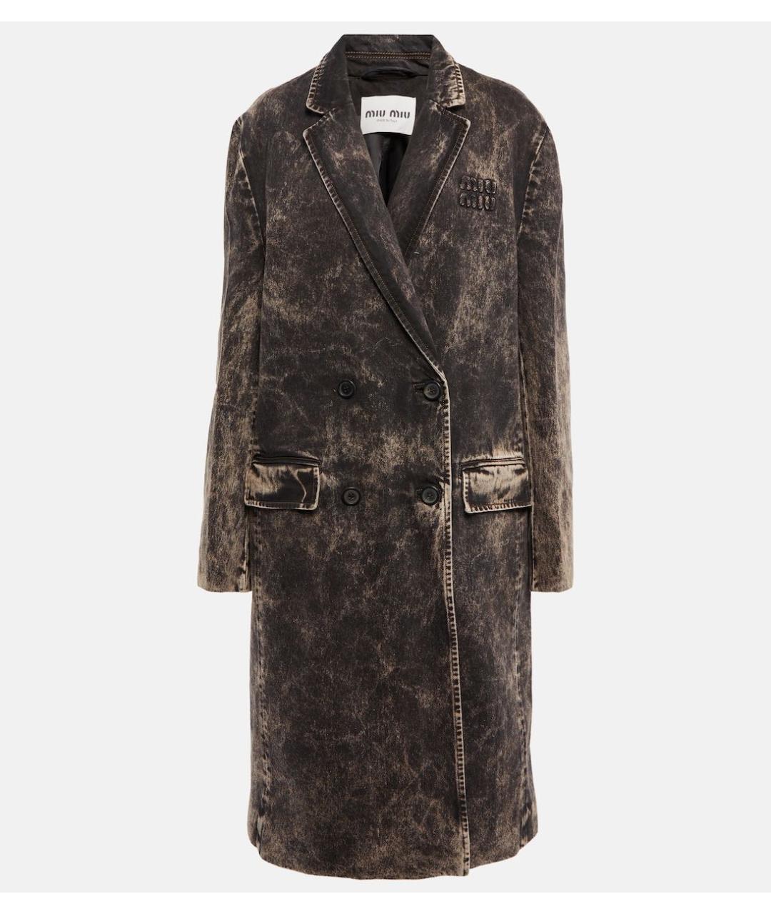 MIU MIU Хаки деним пальто, фото 7