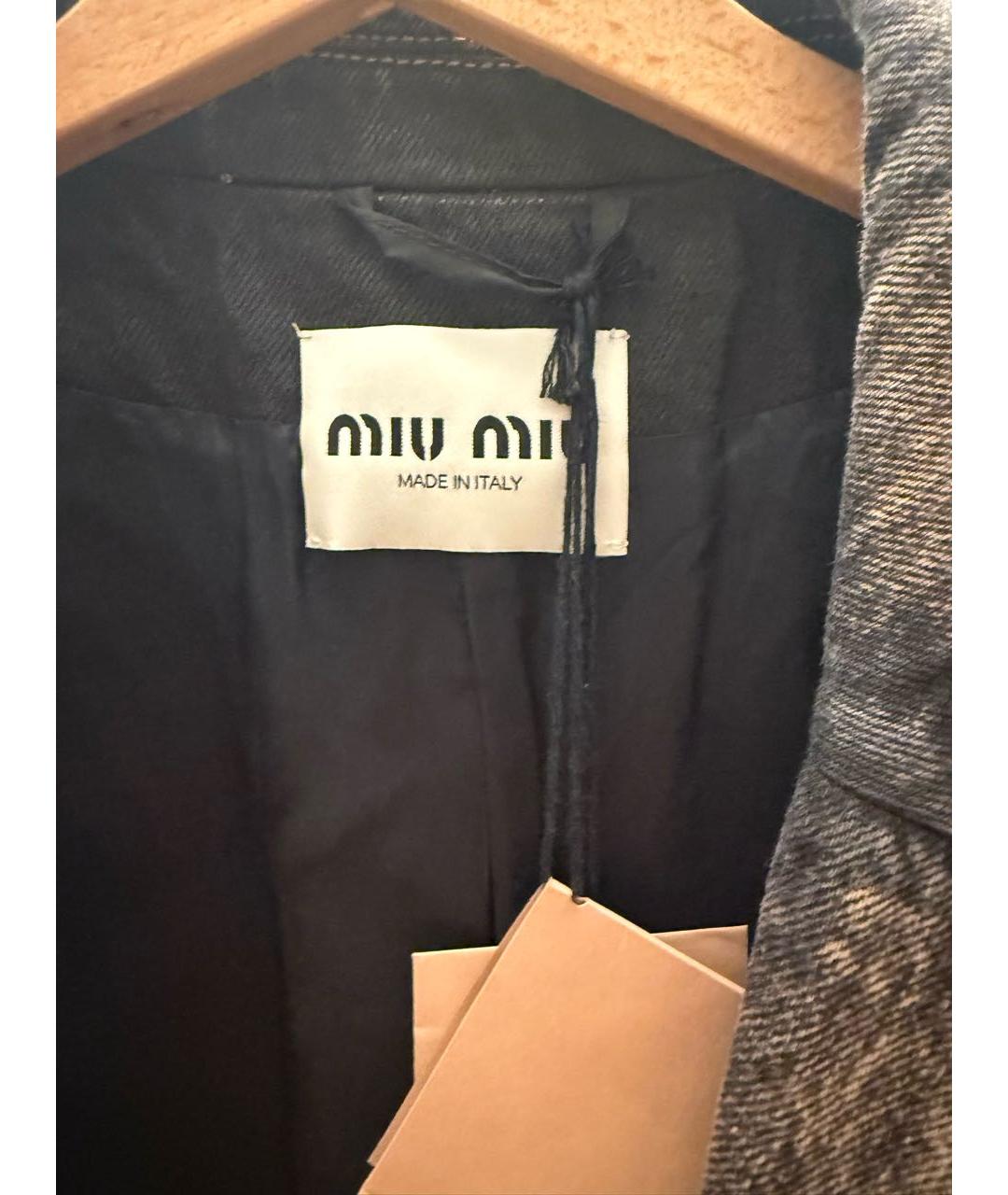 MIU MIU Хаки деним пальто, фото 6