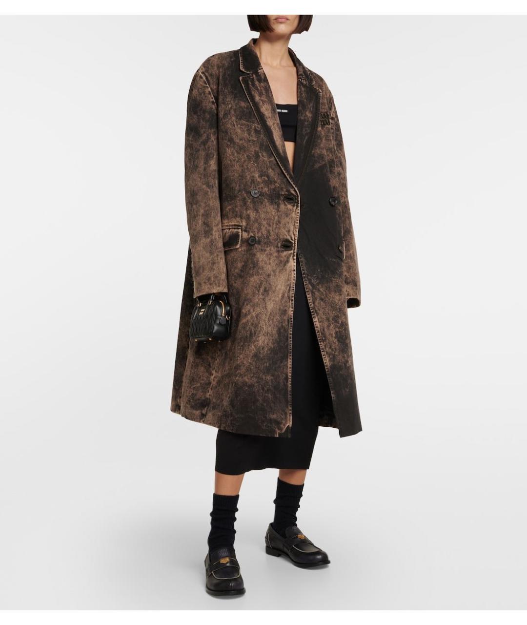 MIU MIU Хаки деним пальто, фото 2