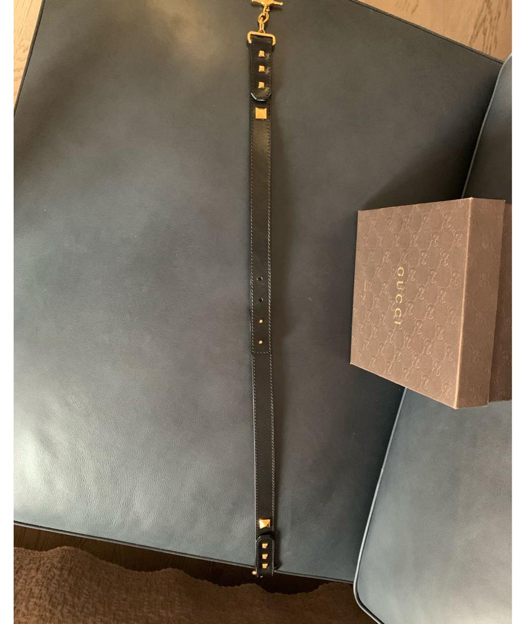 GUCCI Черный кожаный ремень, фото 6