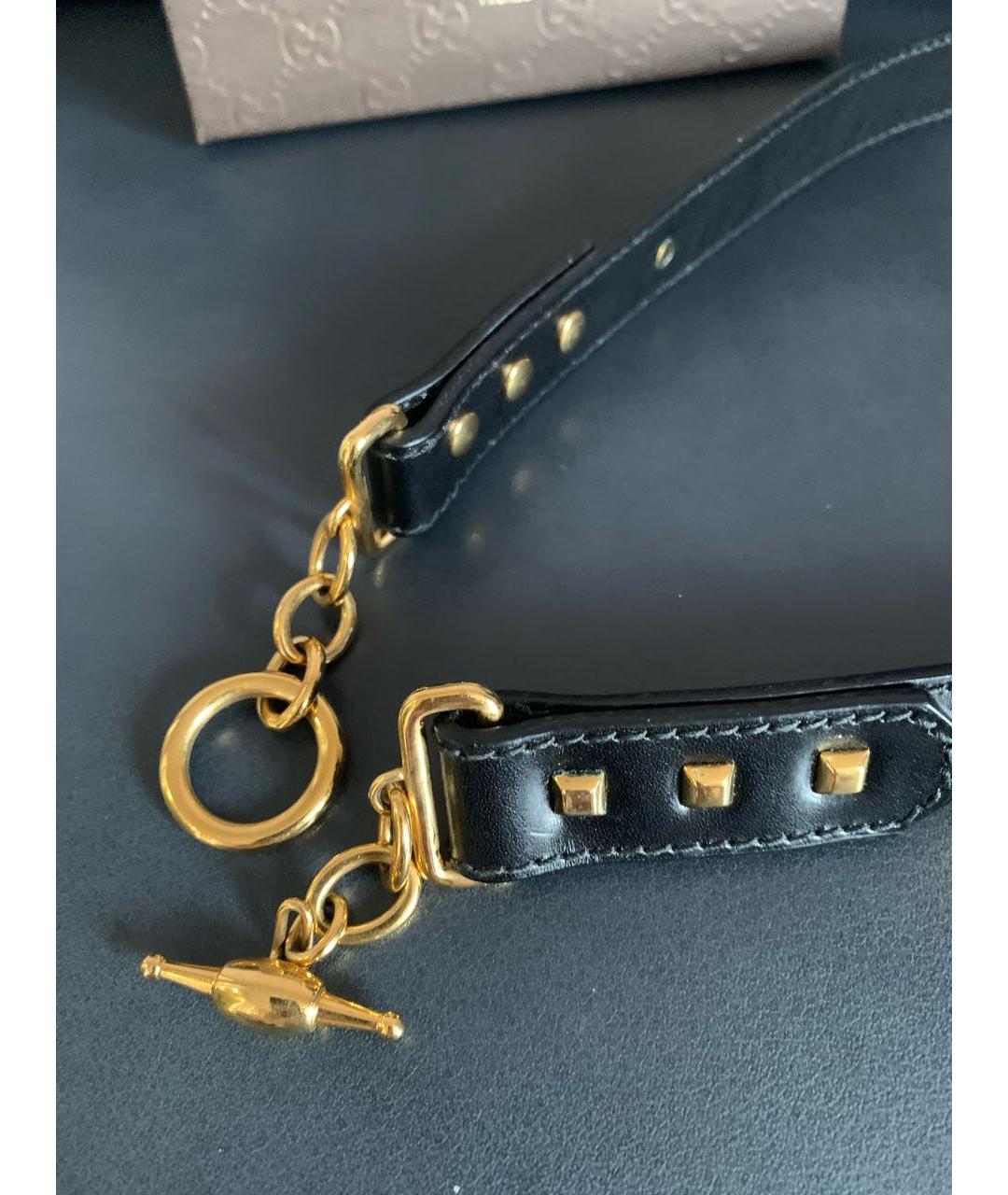 GUCCI Черный кожаный ремень, фото 4