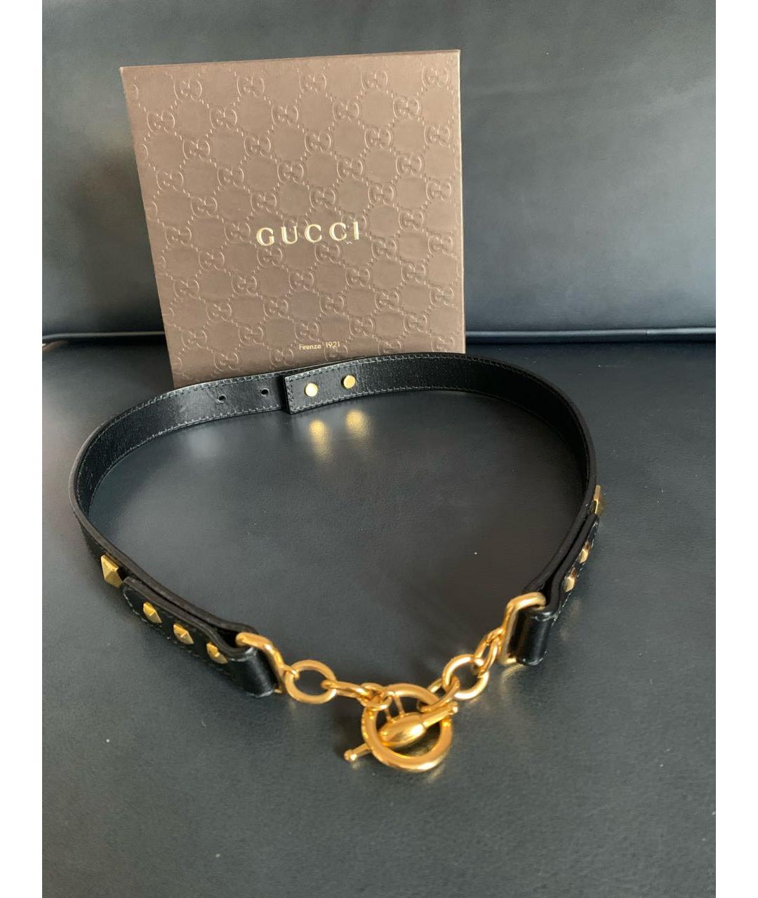 GUCCI Черный кожаный ремень, фото 7