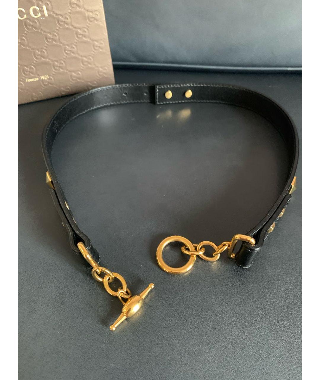 GUCCI Черный кожаный ремень, фото 2