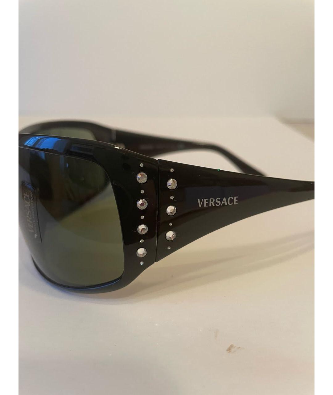 VERSACE Черные пластиковые солнцезащитные очки, фото 3