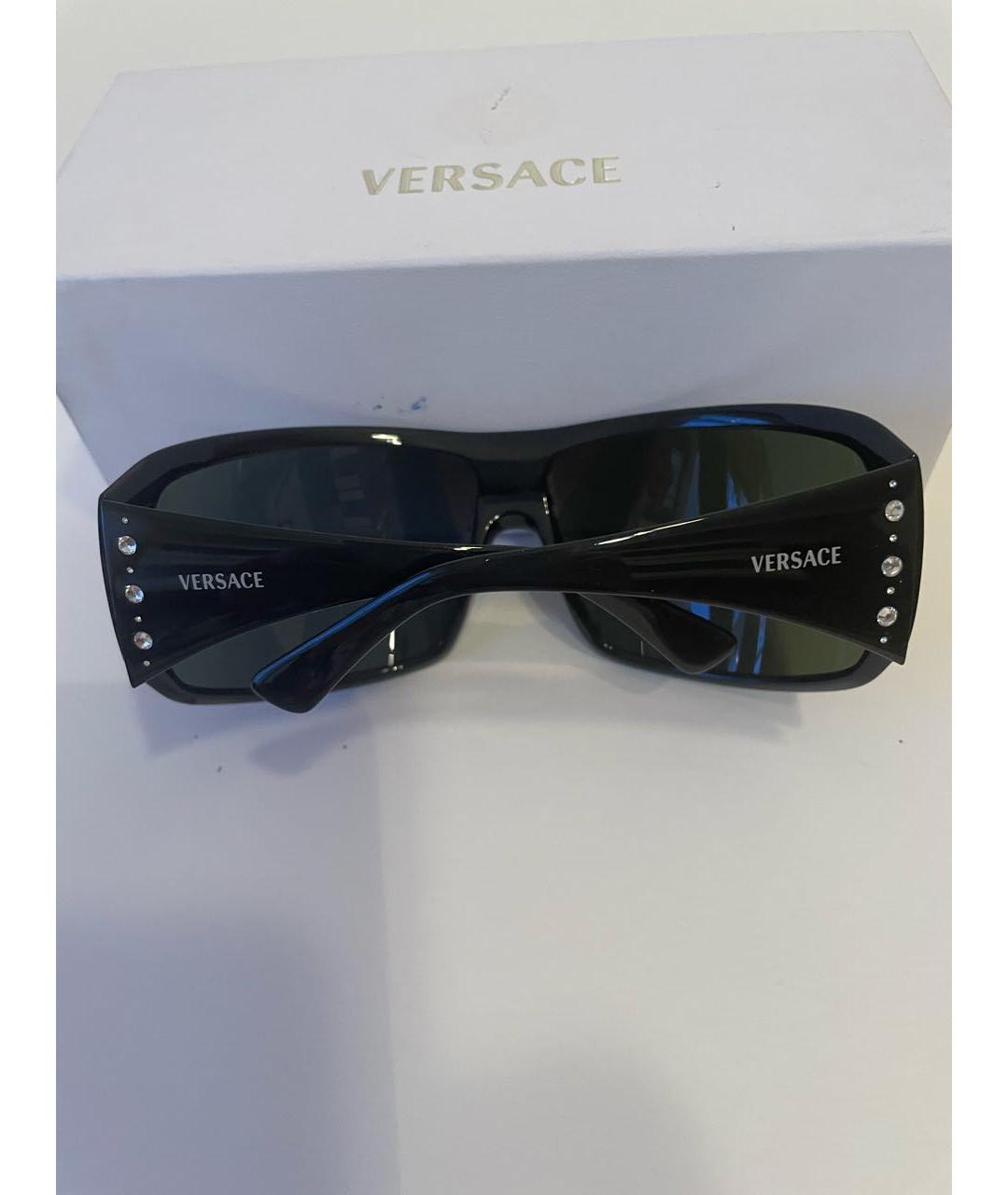 VERSACE Черные пластиковые солнцезащитные очки, фото 8