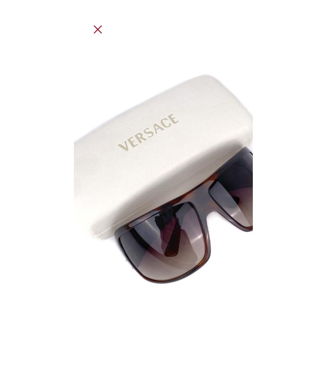 VERSACE Черные пластиковые солнцезащитные очки, фото 4