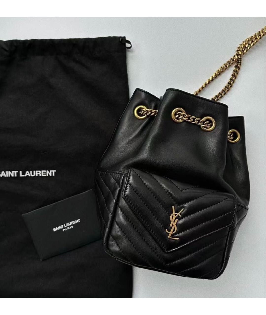 SAINT LAURENT Черная кожаная сумка через плечо, фото 4