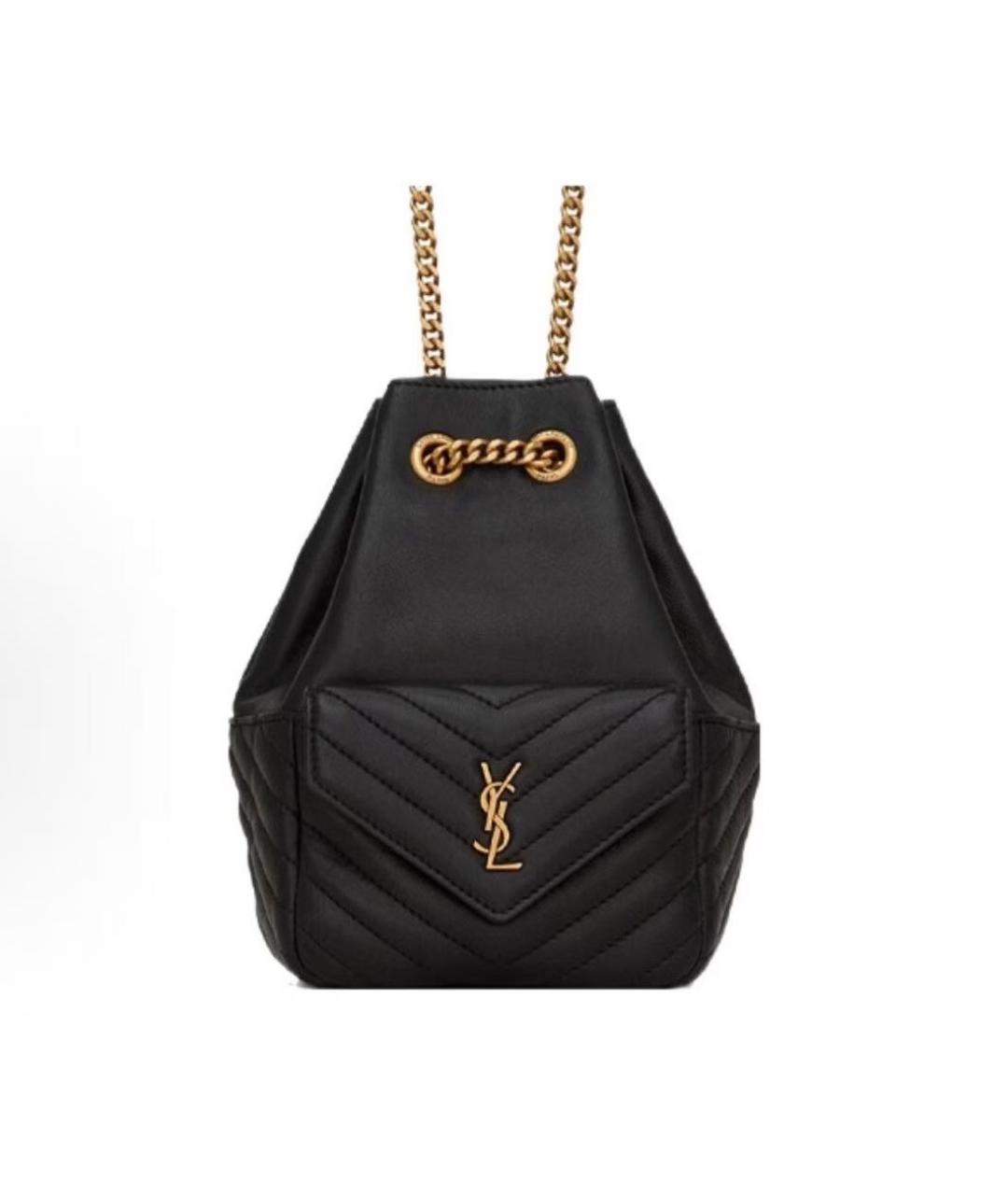 SAINT LAURENT Черная кожаная сумка через плечо, фото 2