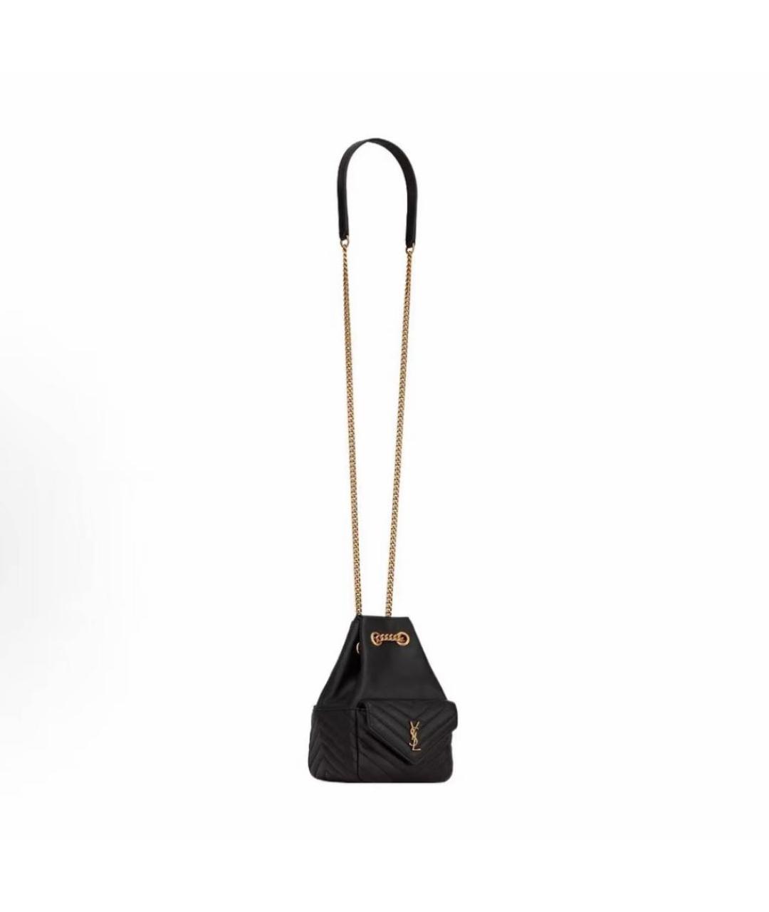 SAINT LAURENT Черная кожаная сумка через плечо, фото 3