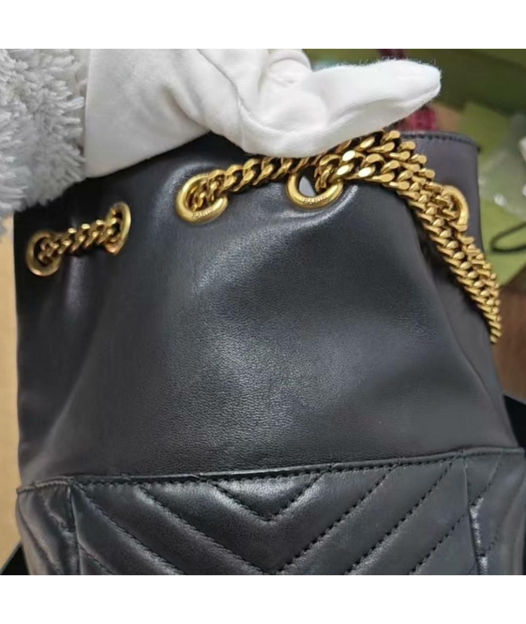 SAINT LAURENT Черная кожаная сумка через плечо, фото 5