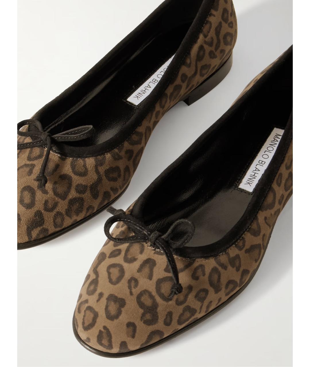 MANOLO BLAHNIK Мульти замшевые балетки, фото 3