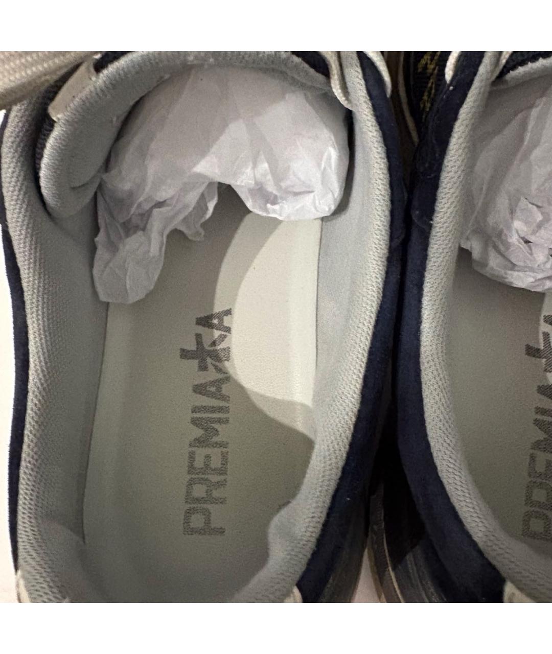 PREMIATA Темно-синие замшевые низкие кроссовки / кеды, фото 6