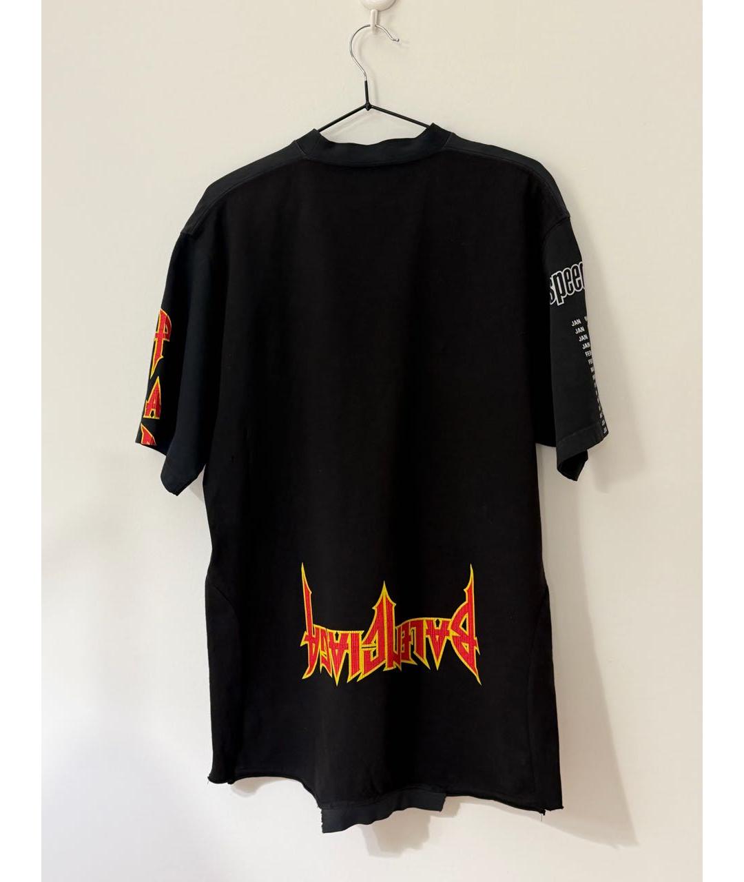 BALENCIAGA Черная хлопковая футболка, фото 2