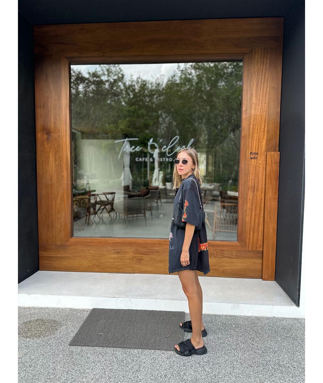 BALENCIAGA Черная хлопковая футболка, фото 7