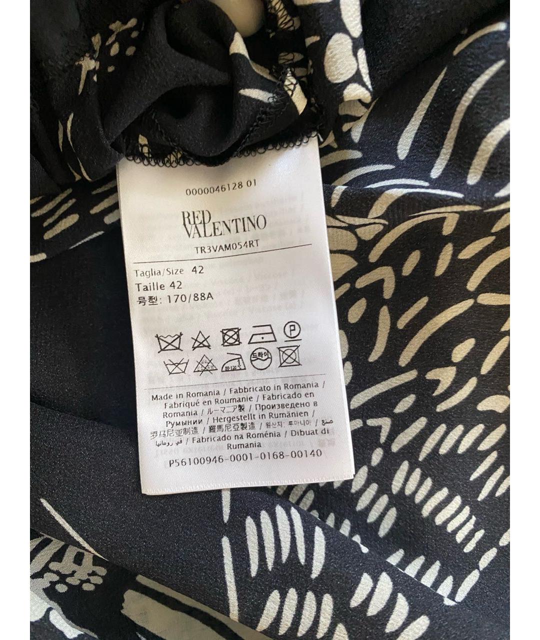 RED VALENTINO Черное шелковое вечернее платье, фото 8