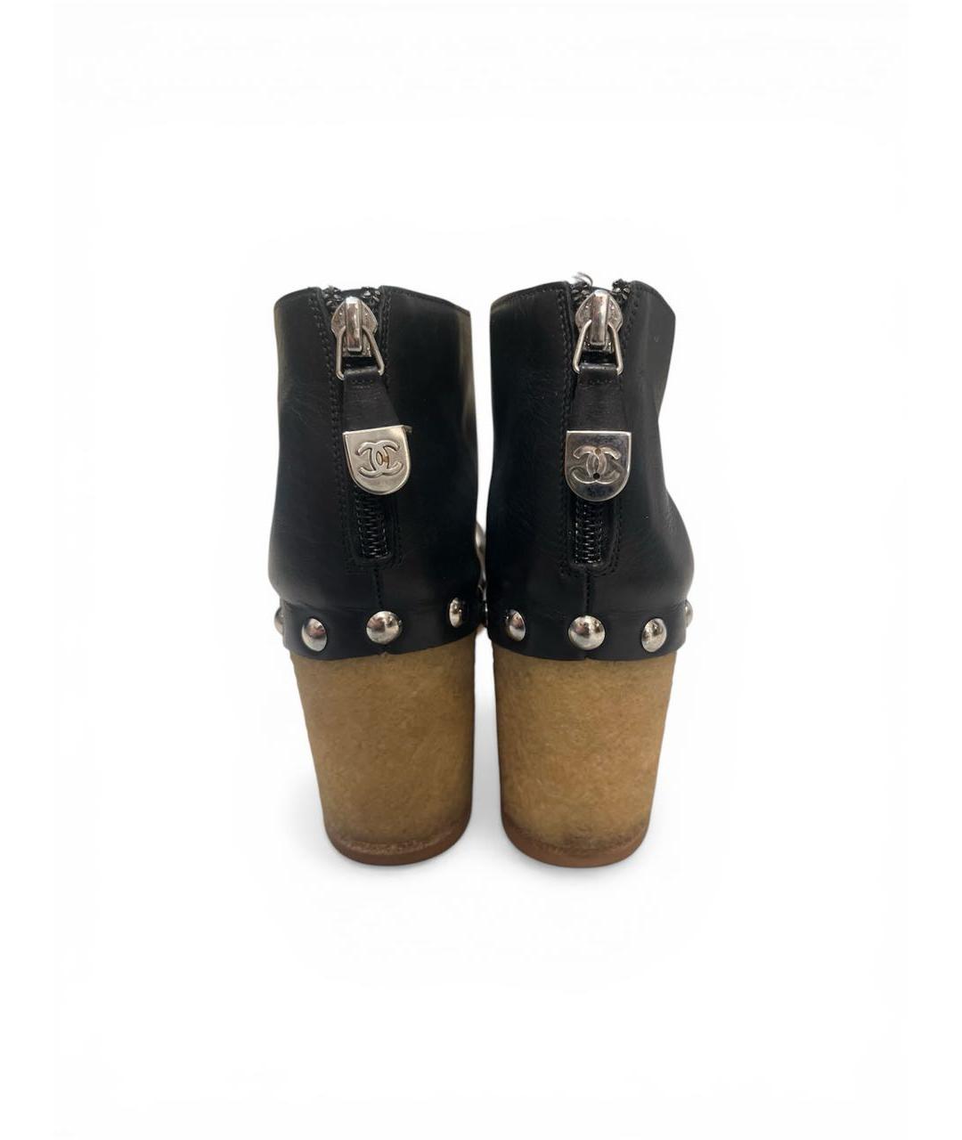 CHANEL Черные кожаные босоножки, фото 5