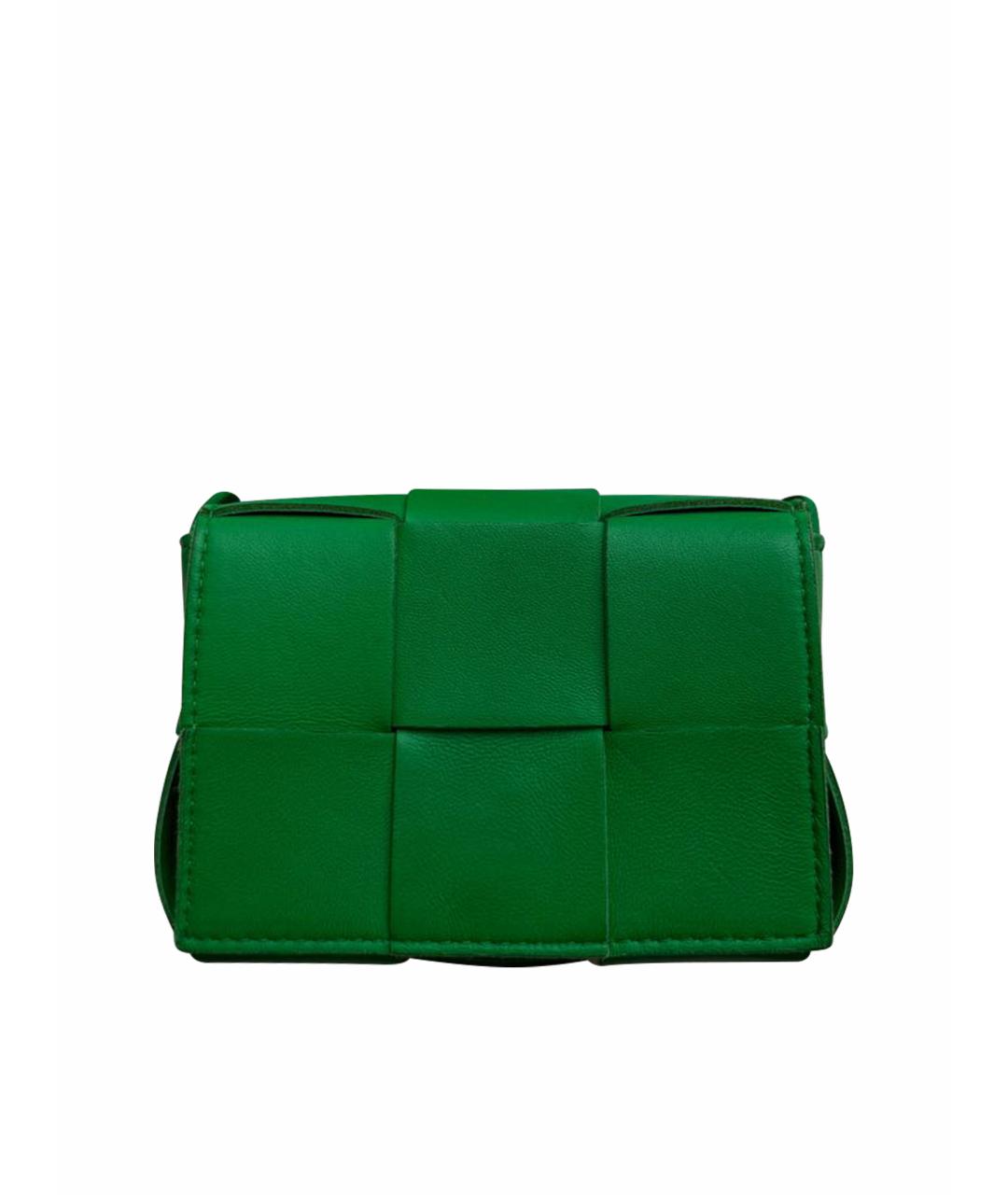 BOTTEGA VENETA Зеленая кожаная сумка через плечо, фото 1