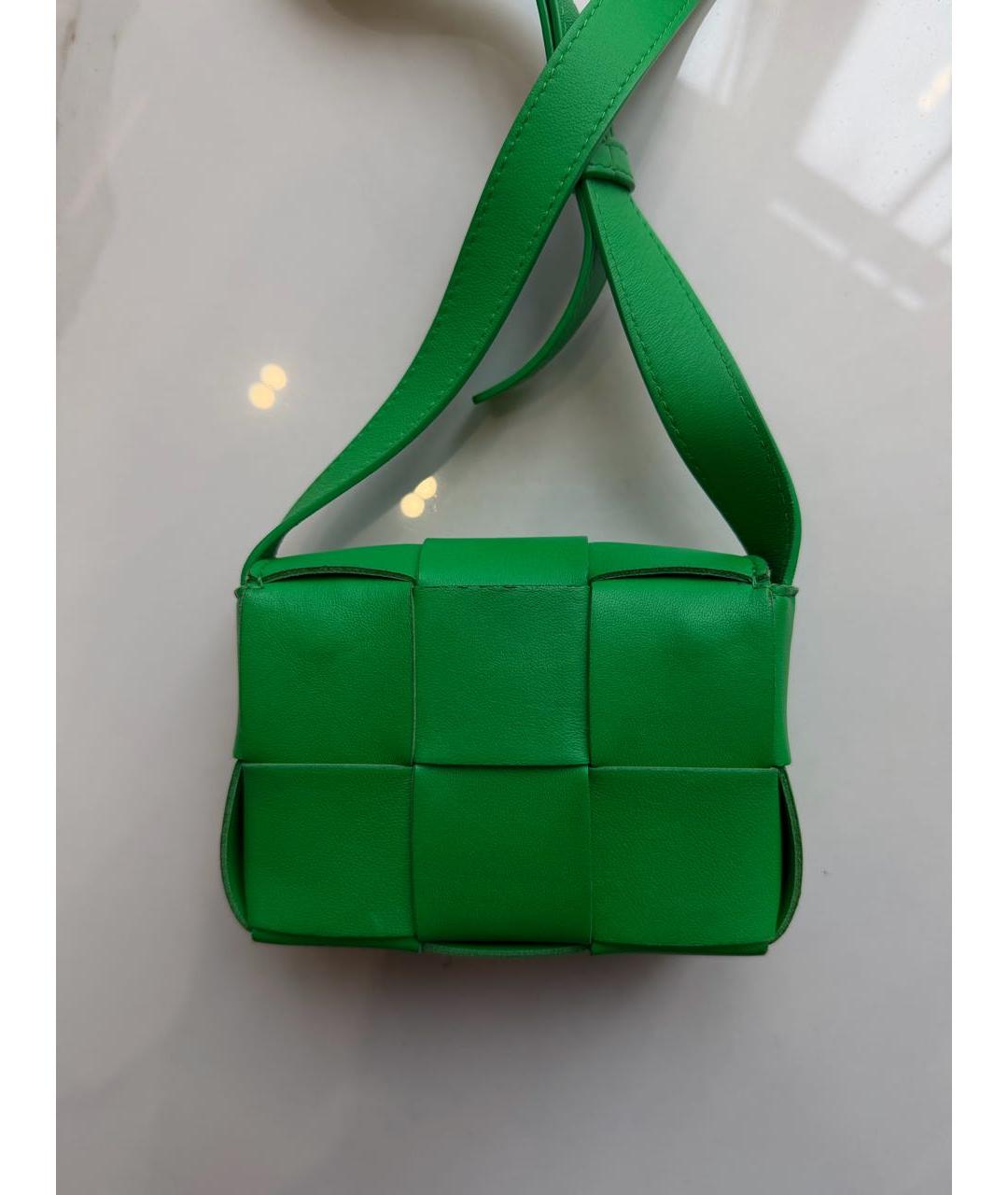 BOTTEGA VENETA Зеленая кожаная сумка через плечо, фото 5