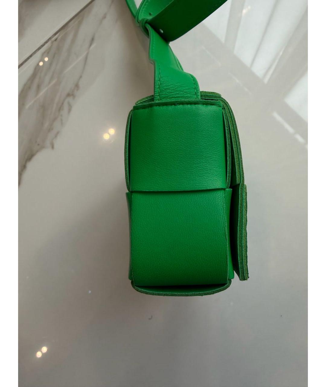 BOTTEGA VENETA Зеленая кожаная сумка через плечо, фото 3