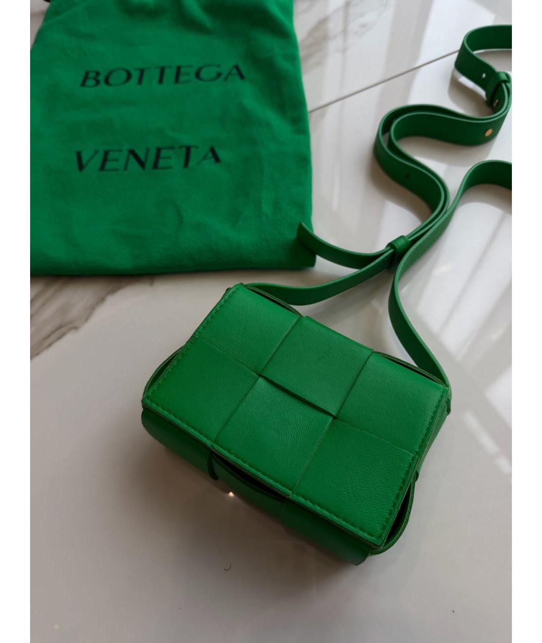 BOTTEGA VENETA Зеленая кожаная сумка через плечо, фото 2