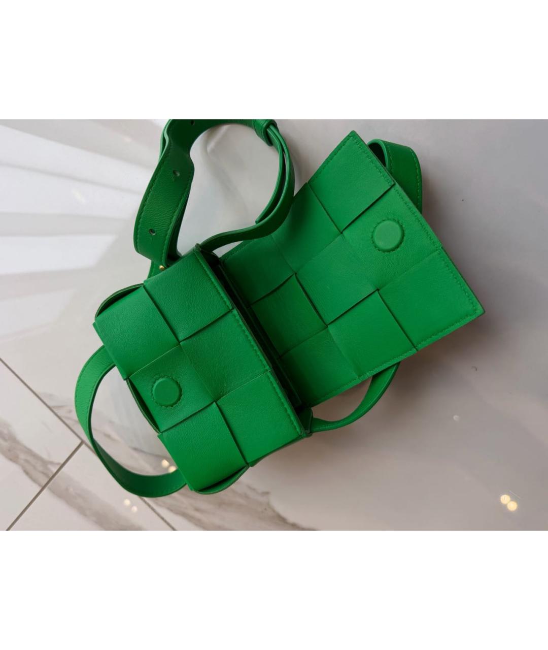 BOTTEGA VENETA Зеленая кожаная сумка через плечо, фото 6