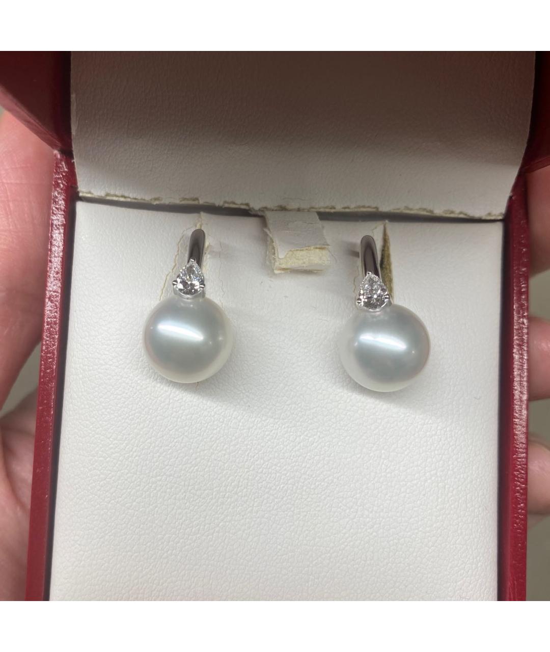 Mikimoto Белые серьги из белого золота, фото 5