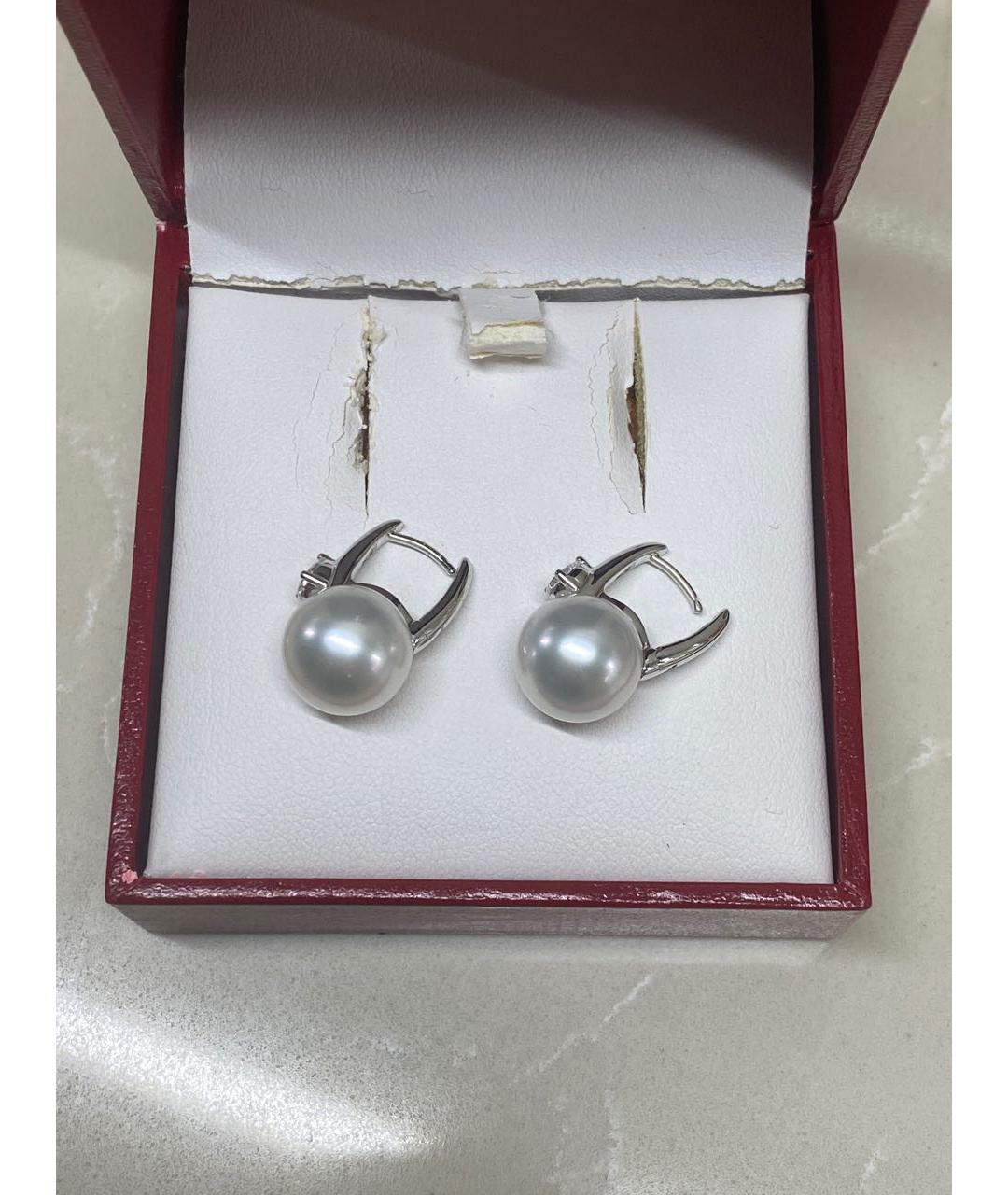 Mikimoto Белые серьги из белого золота, фото 2