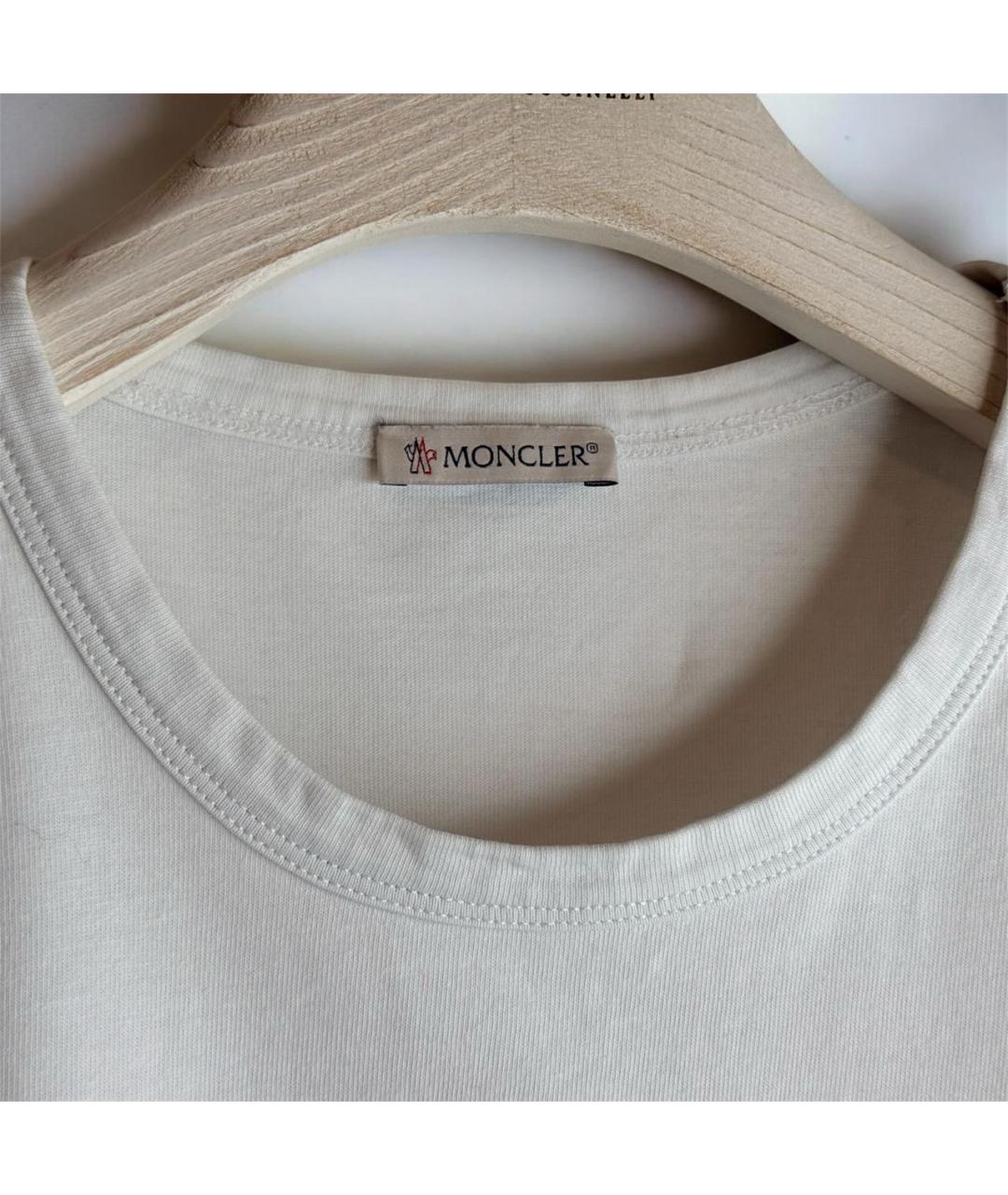 MONCLER Белая хлопковая футболка, фото 3