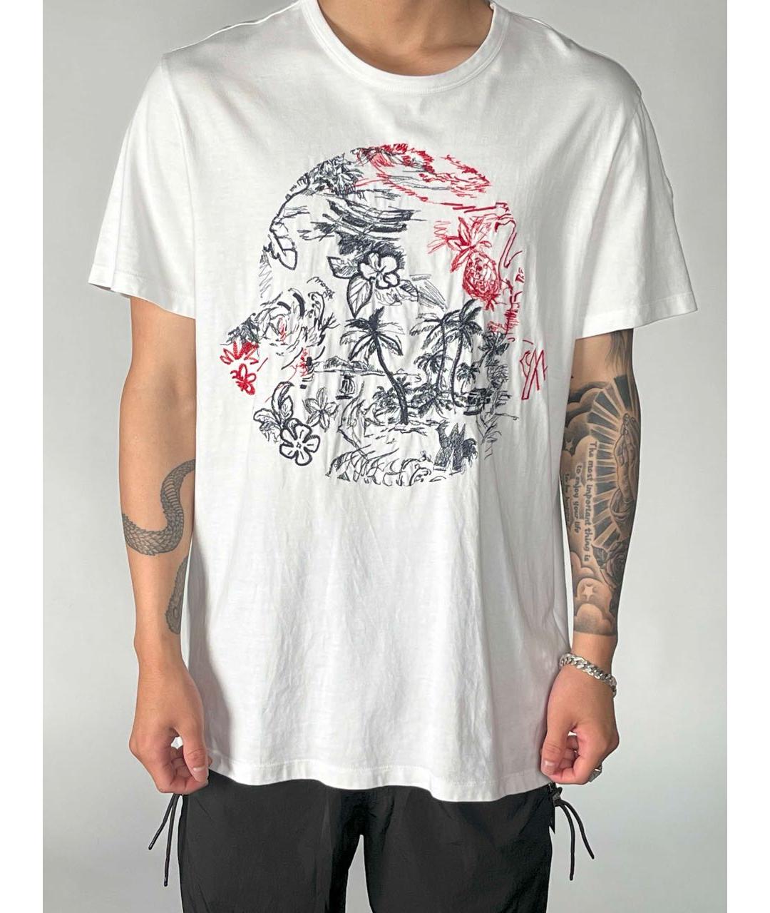 MONCLER Белая хлопковая футболка, фото 8