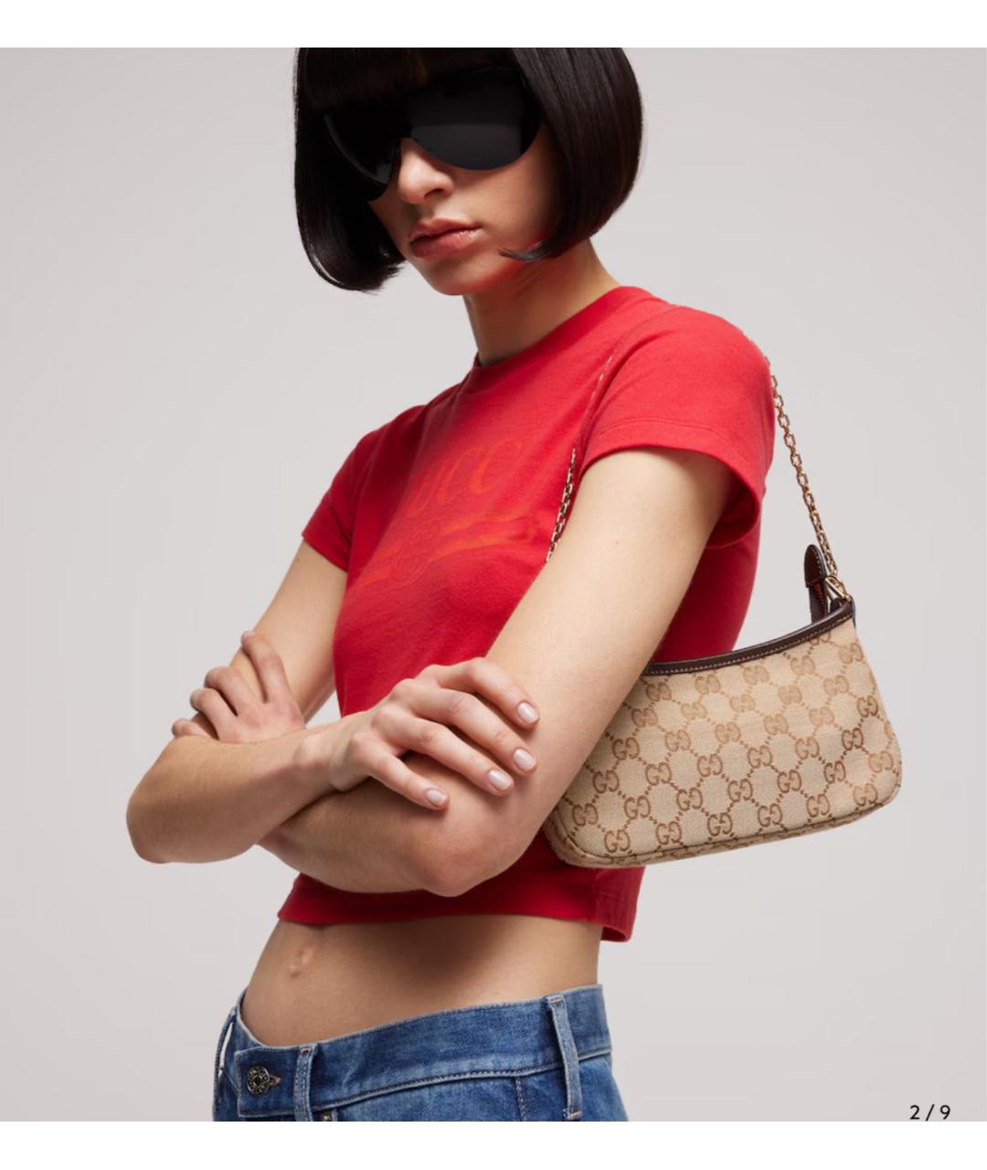 GUCCI Бежевая сумка с короткими ручками, фото 2