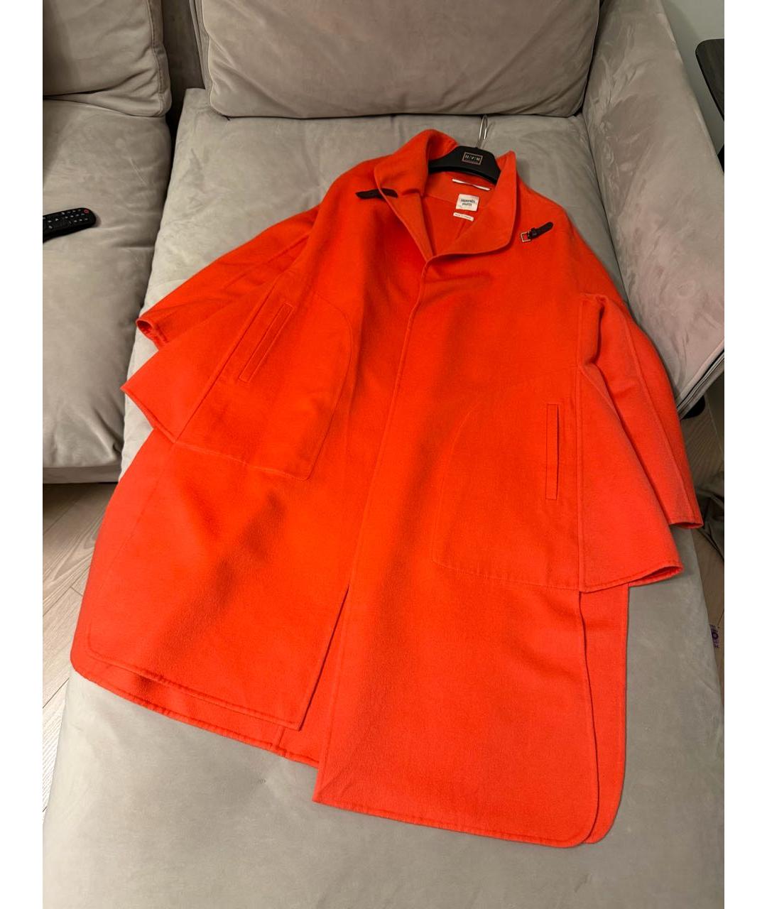 HERMES Оранжевое кашемировое пальто, фото 2