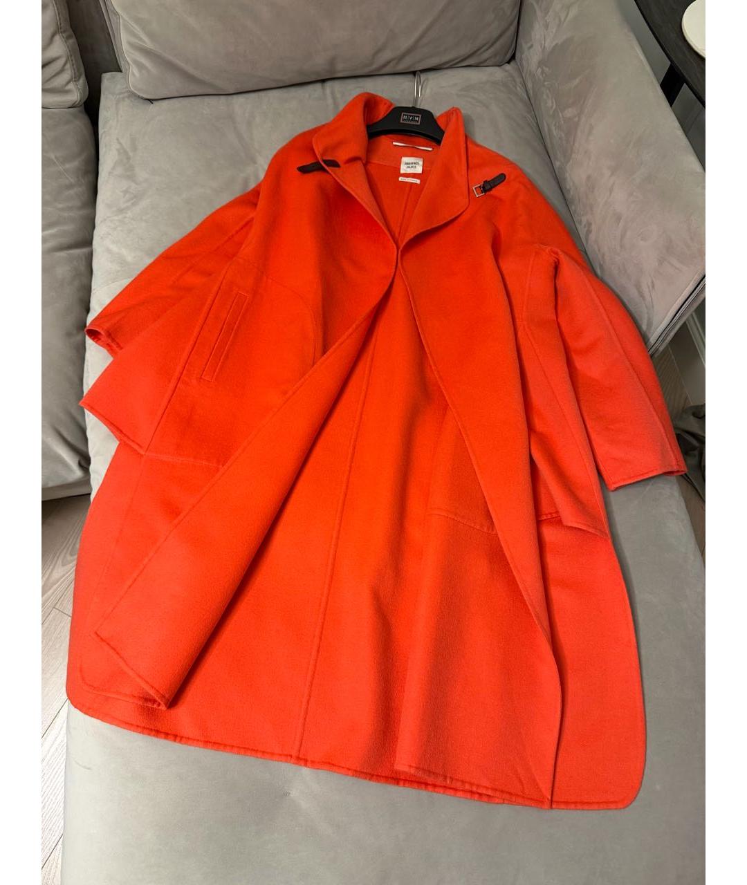 HERMES Оранжевое кашемировое пальто, фото 9