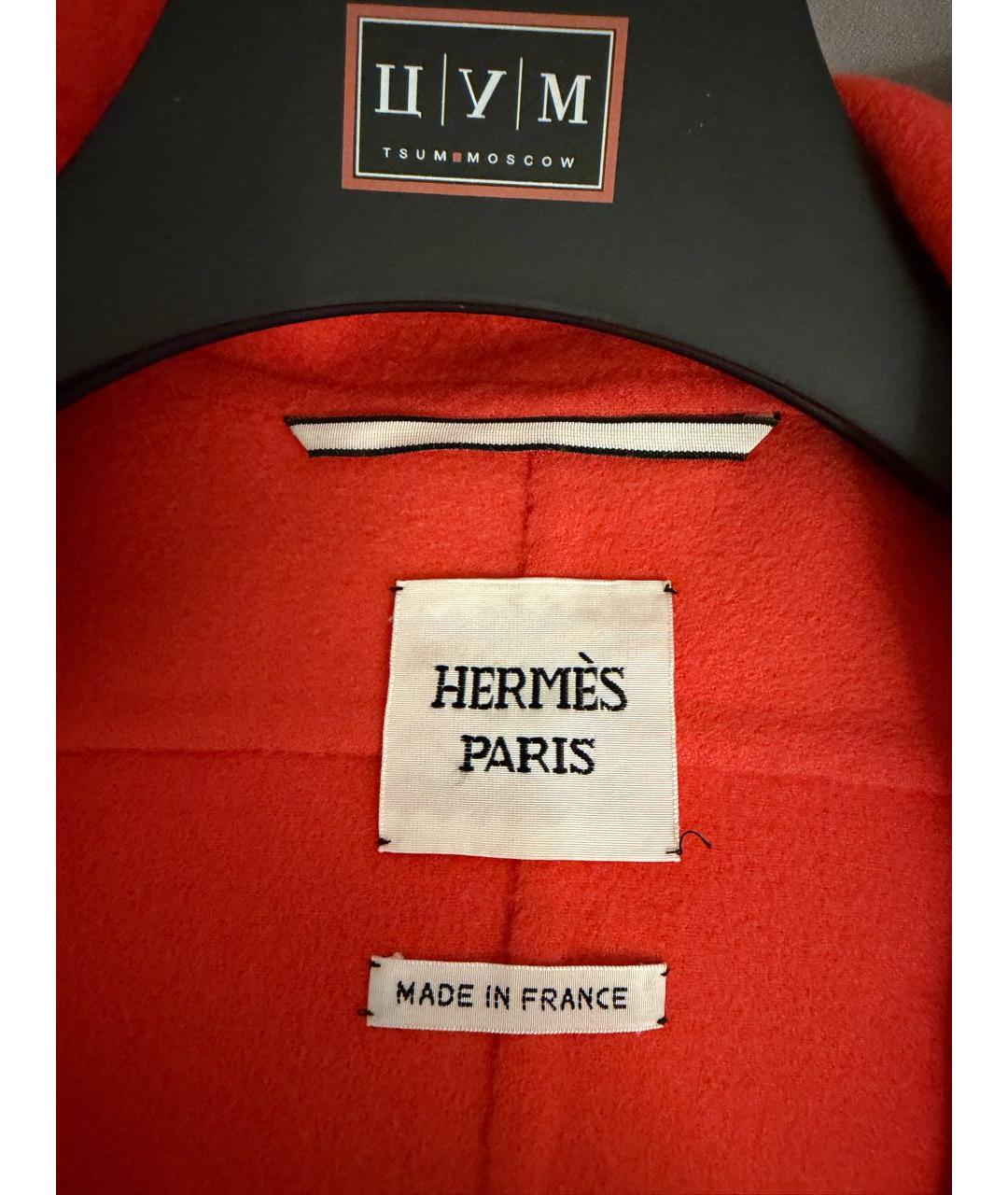 HERMES Оранжевое кашемировое пальто, фото 5