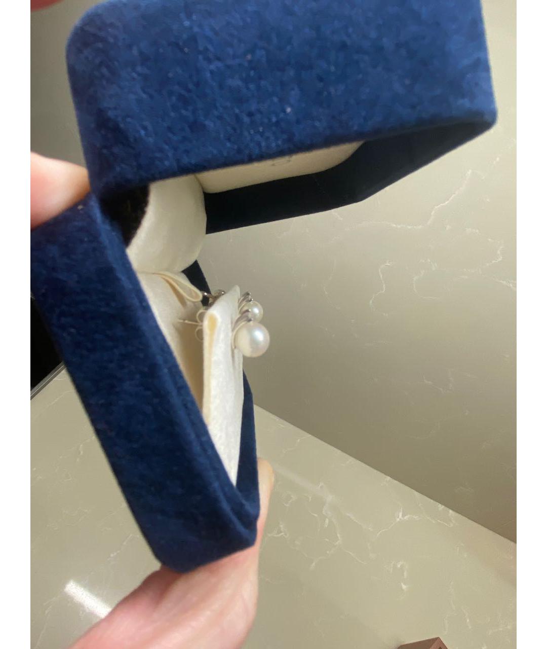 Mikimoto Белые серьги из белого золота, фото 3