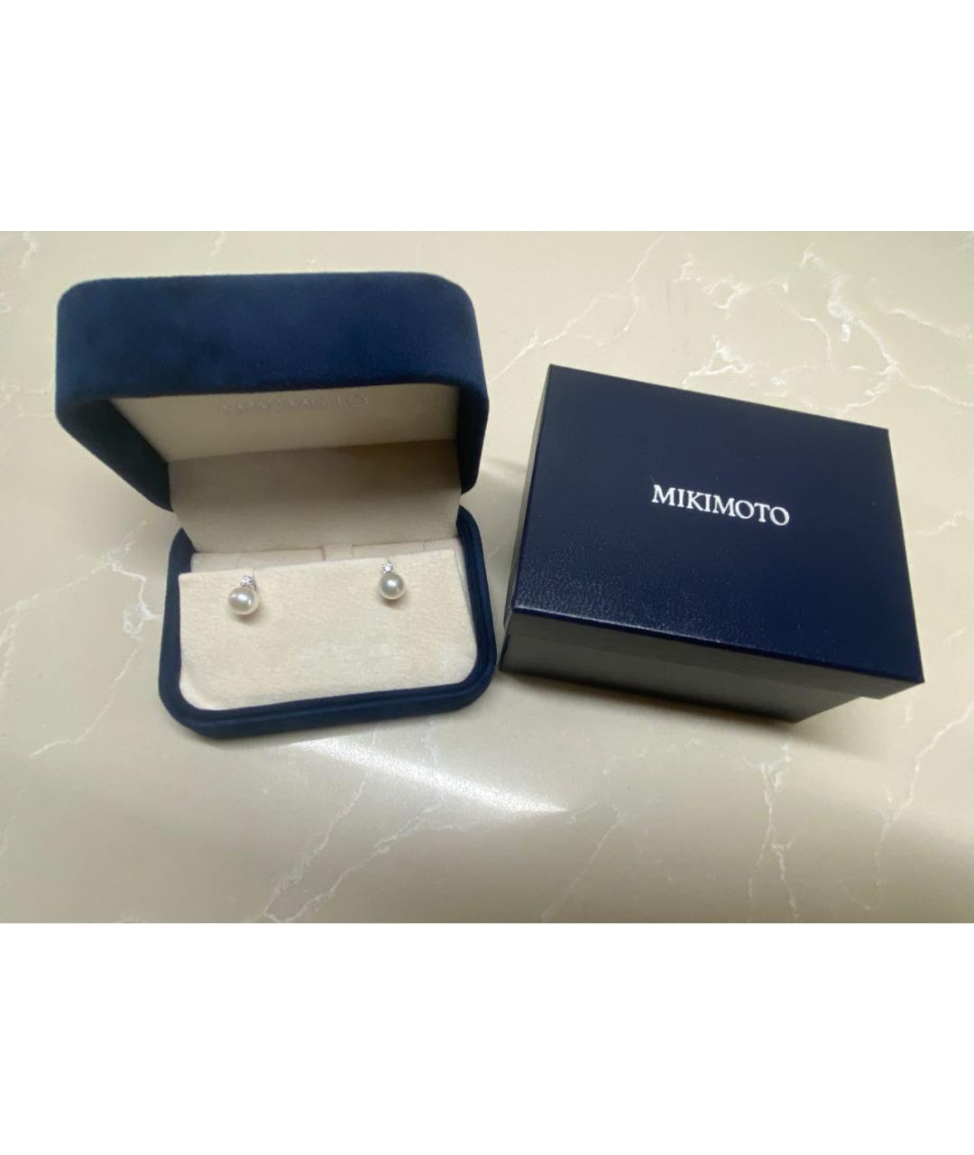 Mikimoto Белые серьги из белого золота, фото 4