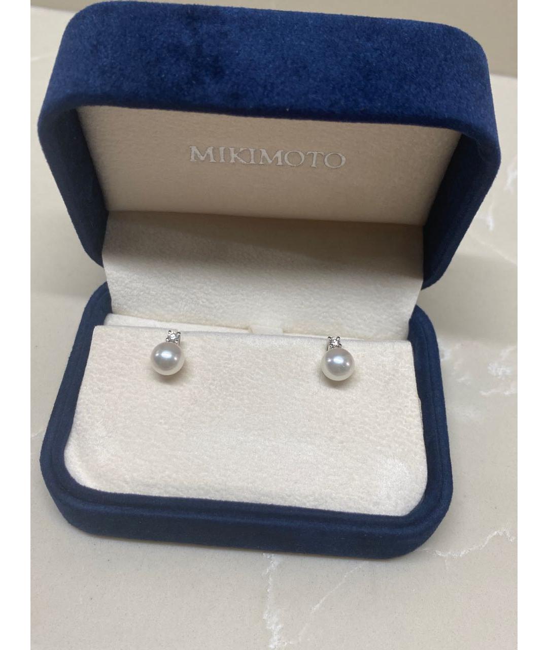 Mikimoto Белые серьги из белого золота, фото 6