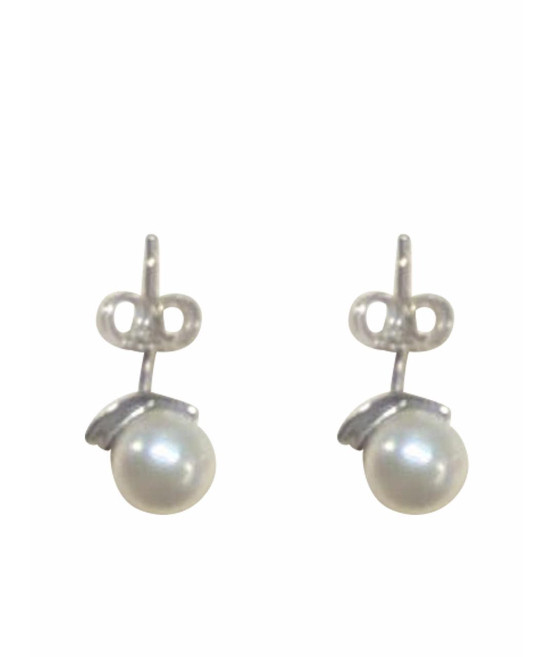 Mikimoto Белые серьги из белого золота, фото 1
