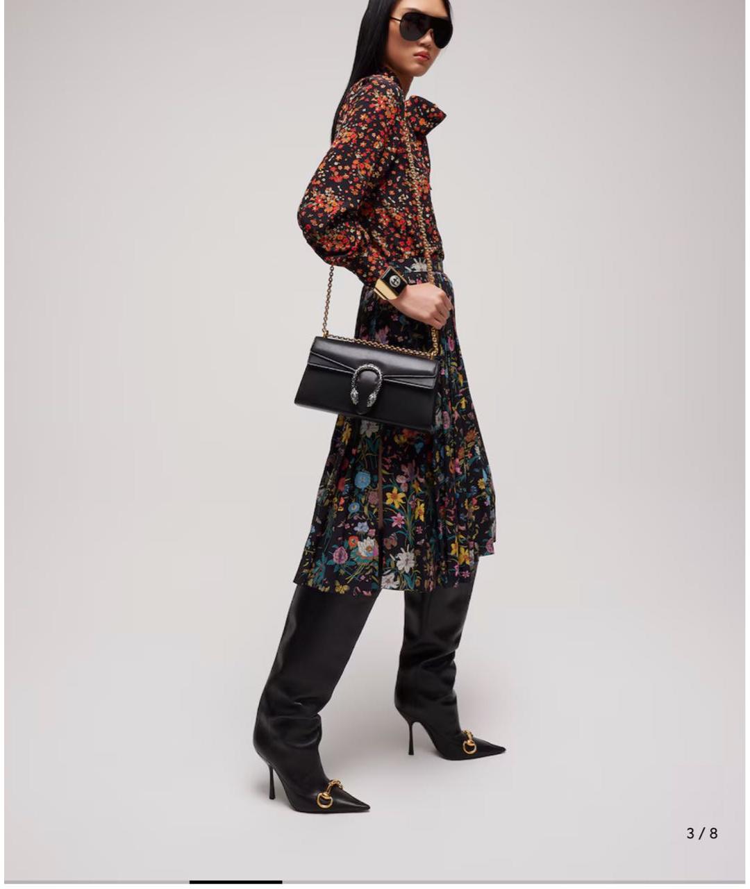 GUCCI Черная кожаная сумка через плечо, фото 2