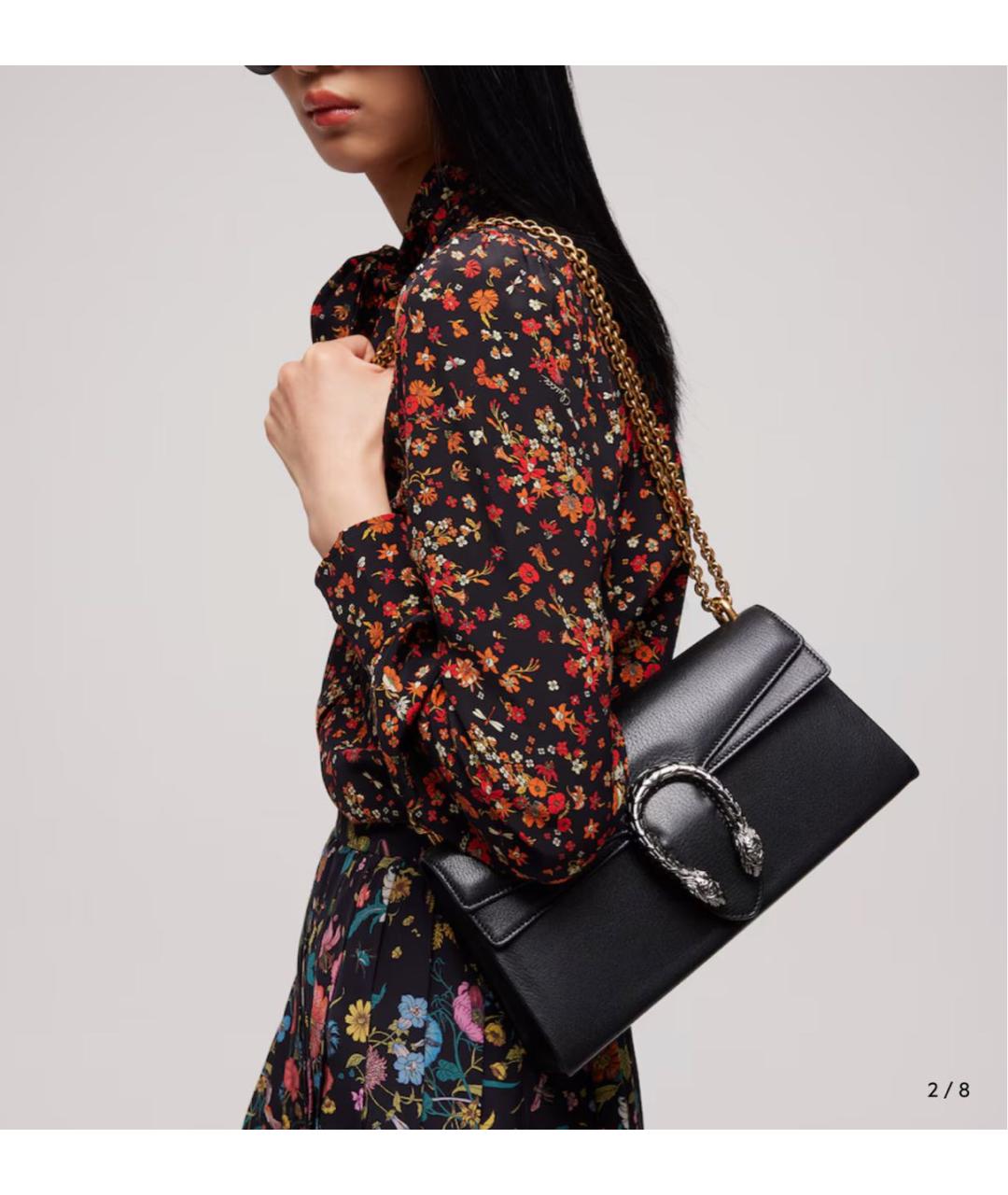 GUCCI Черная кожаная сумка через плечо, фото 4