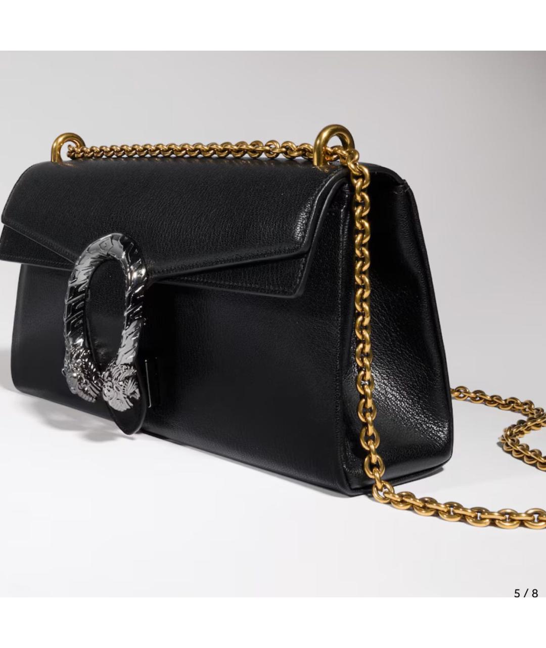 GUCCI Черная кожаная сумка через плечо, фото 3