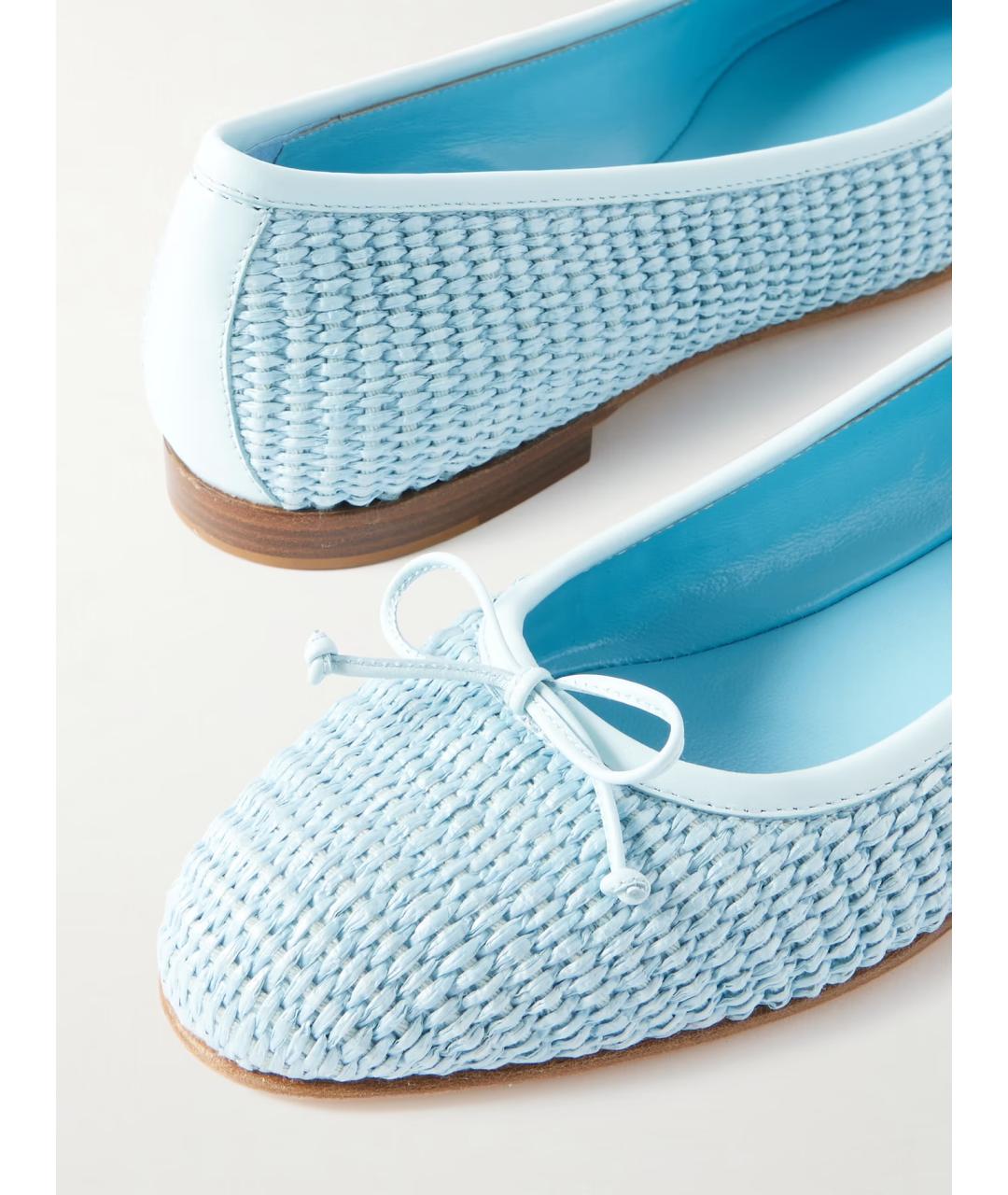 MANOLO BLAHNIK Голубые балетки, фото 4