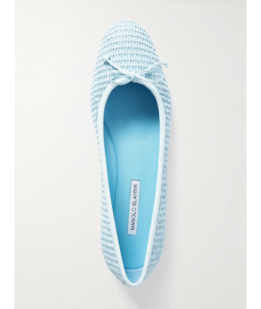 MANOLO BLAHNIK Голубые балетки, фото 3